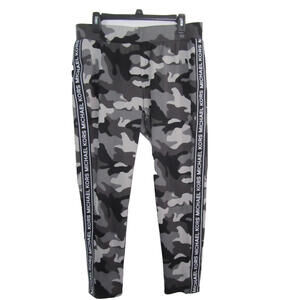 Michael Kors Joggers Side Logo Leggings - Black Camo - Women's Size Large